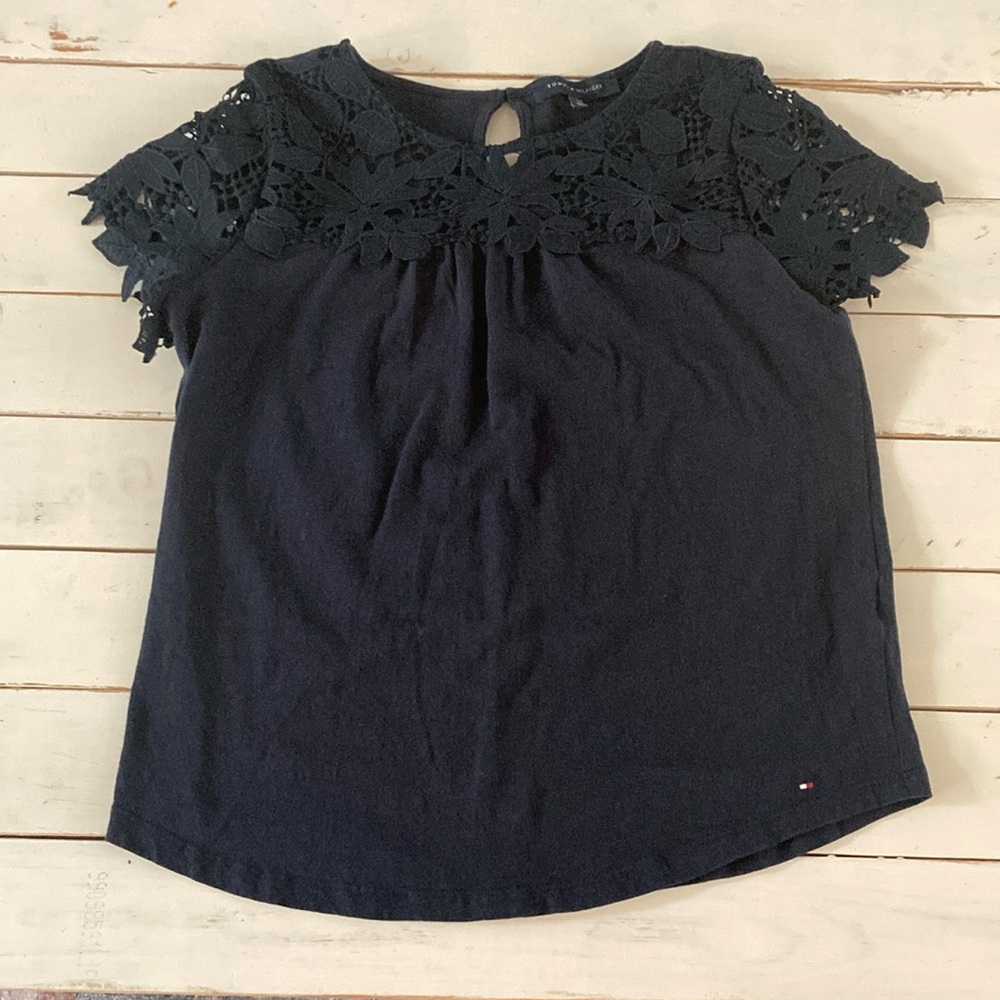 Tommy Hilfiger Navy Blue Cotton Top, Small
